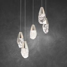  BPD20205O-AB - Martini 5 Light LED 3000K/3500K/4000K 120V-277V Chandelier in Aged Brass with Clear Optic Crystal