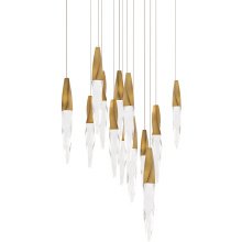 Schonbek Beyond BPD13213S-AB - Kindjal 13 Light 120-277V Multi-Light Pendant (Square Canopy) in Aged Brass with Clear Optic Cryst