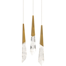 Schonbek Beyond BPD31403-AB - Solitude 3 Light 120-277V Multi-Light Pendant (Round Canopy) in Aged Brass with Optic Haze Quartz