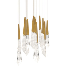 Schonbek Beyond BPD31415-AB - Solitude 15 Light 120-277V Multi-Light Pendant (Round Canopy) in Aged Brass with Optic Haze Quartz