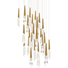 Schonbek Beyond BPD31425S-AB - Solitude 25 Light 120-277V Multi-Light Pendant (Square Canopy) in Aged Brass with Optic Haze Quart