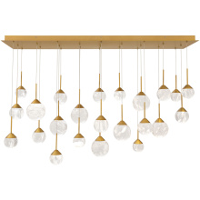 Schonbek Beyond BPD40223L-AB - Quest 23 Light 120-277V Multi-Light Pendant (Linear Canopy) in Aged Brass with Optic Haze Quartz