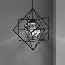  BPD51228-BK - Heracles 28in LED 3000K/3500K/4000K 120V-277V Pendant in Black with Clear Optic Crystal