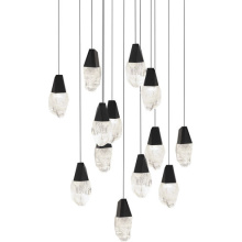 Schonbek Beyond BPD20213SO-BK - Martini 13 Light 120-277V Multi-Light Pendant (Square Canopy) in Black with Clear Optic Crystal