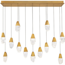Schonbek Beyond BPD20214LO-AB - Martini 14 Light 120-277V Multi-Light Pendant (Linear Canopy) in Aged Brass with Clear Optic Cryst