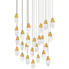 Schonbek Beyond BPD20225SO-AB - Martini 25 Light 120-277V Multi-Light Pendant (Square Canopy) in Aged Brass with Clear Optic Cryst