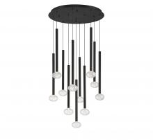 Lib & Co. CA 12110-02 - Soffio, 11 Light Round LED Chandelier, Matte Black