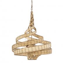  240P06BTR - Flow 6-Lt Twist Pendant - Baguette/Natural Rattan