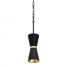 Varaluz 390M01MBFG - Mad Hatter 1-Lt   Mini Pendant - Matte Black/French Gold