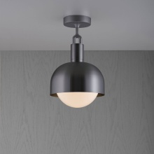 Buster and Punch NFC-863219 - FORKED CEILING / LINEAR / SHADE / GLOBE / OPAL / MEDIUM / GUN METAL