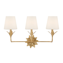 Crystorama 573-OP-GA - Broche 3 Light Antique Gold Bathroom Vanity