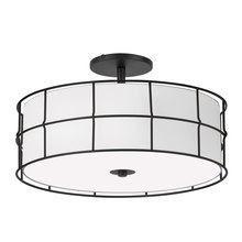 Dainolite ALC-163SF-MB - 3 Light Incandescent Matte Black Semi-Flush Mount Fixture w/White Shade