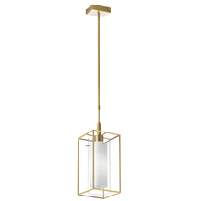 Dainolite CBE-61P-AGB - 1 Light Rectangular Pendant, Aged Brass Metal Frame with FR/CLR Glass