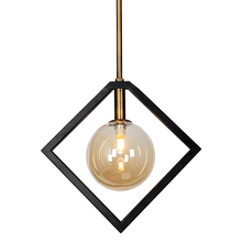 Dainolite GLA-121P-MB-VB - 1 Light Pendant, Matte Black & Vintage Bronze Finish, Champagne Glass