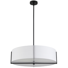 Dainolite PST-264LP-MB-WH - 4 Light Incandescent Pendant, Matte Black with White Shade