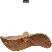 Dainolite SMA-401P-MB - 1 Light Incandescent Pendant with Wavy Wicker Shade