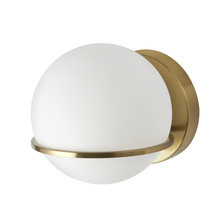 Dainolite SOF-61W-AGB - 1 Light Halogen Wall Sconce, Aged Brass with White Opal Glass