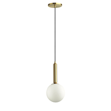 Dainolite TAR-61P-AGB-WH - 1 Light Incandescent Pendant, Aged Brass with White Glass