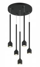  C35405MB - 5 LT "LUMENAGIO" MATTE BLACK LED GU 10W PENDANT