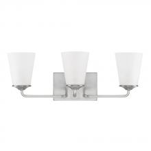  114131BN-331 - Braylon 3LT Vanity Brushed Nickel with White Glass