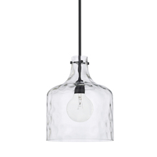  325717MB - 1L Pendant with Matte Black finish and clear water glass.