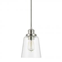  3718BN-135 - Fallon Mini Pendant - Brushed Nickel w/ Clear Glass