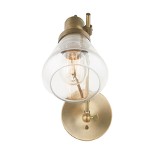  634812AD-480 - Adjustable Switched Wall Sconce - Aged Brass w/ Clear Glass - Optional Plug-In