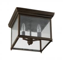 Capital Canada 9546OB - Square 3 Lt. Outdoor Ceiling Mount - Old Bronze w/ Clear Glass