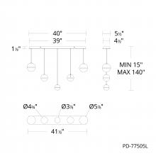 WAC Canada PD-77505L-AB - Cyllindra Chandelier Light