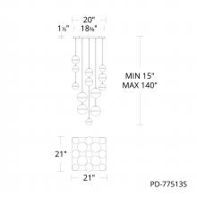 WAC Canada PD-77513S-BC - Cyllindra Chandelier Light