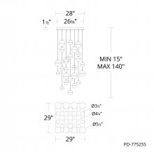 WAC Canada PD-77525S-BC - Cyllindra Chandelier Light