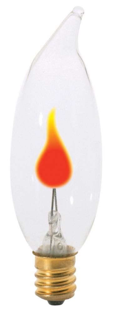 3 Watt CA8 Incandescent; Clear; 1000 Average rated hours; Candelabra base; 120 Volt; Carded