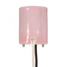 Satco Products Inc. 80/1791 - Keyless Pink Porcelain Mogul Socket for Open HID Fixtures, Mounting Screws Held Captive, 1/2"
