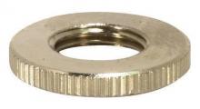  90/1577 - Brass Round Knurled Locknut; 3/4" Diameter; 1/8 IP; 3/32" Thick; Nickel Plated Finish