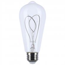  S10525 - 6 Watt LED; Reminiscent; Flex Gray Filament; ST19 Loop; Medium Base; 2700K CCT; Clear; 120 Volt