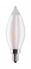  S11302 - 4 Watt CA11 LED; Satin Spun Clear; Candelabra base; 2700K; 120 Volt