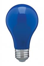  S14985 - 8 Watt A19 LED; Ceramic Blue; Medium base; 360 deg. Beam Angle; 120 Volt