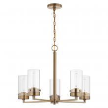 Nuvo 60/7535 - Intersection; 5 Light; Chandelier; Burnished Brass with Clear Glass