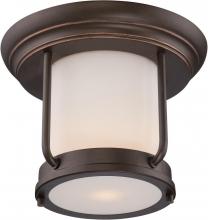 Nuvo 62/633 - Bethany - LED Flush with Satin White Glass - Mahogany Bronze Finish