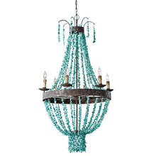  16-1012 - Regina Andrew Beaded Turquoise Chandelier