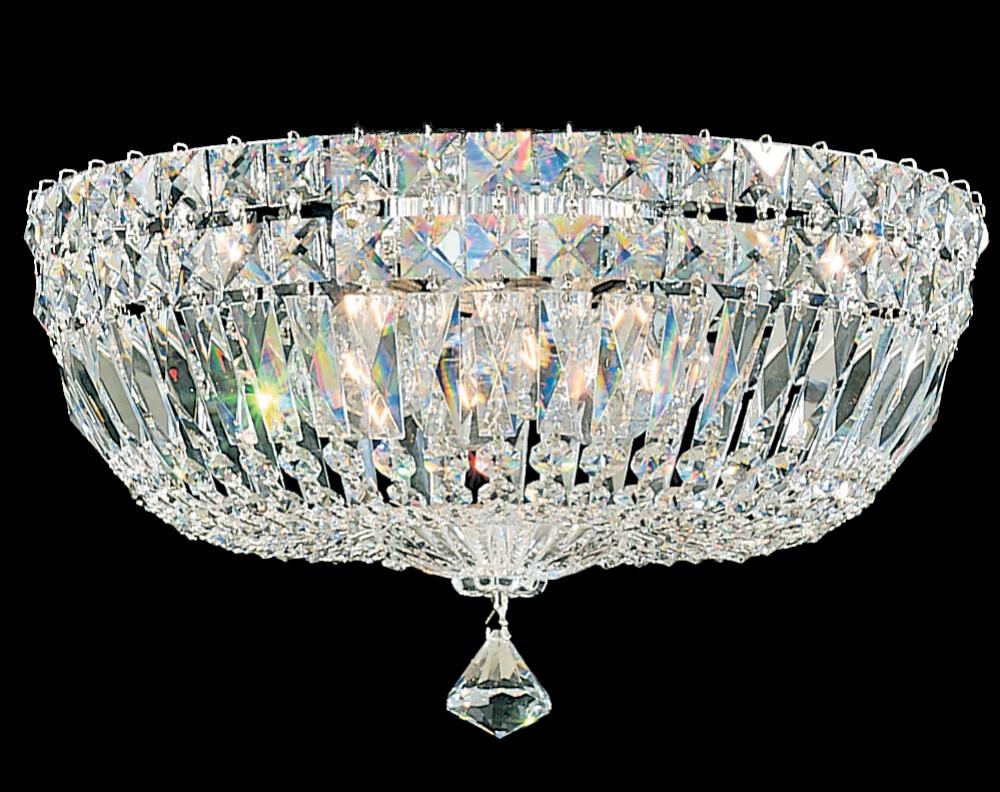 Petit Crystal Deluxe 5 Light 120V Flush Mount in Aurelia with Clear Optic Crystal