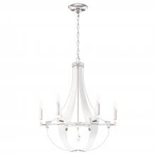  CY1006N-LB1R - Crystal Empire 6 Light 120V Chandelier in Grizzly Black Leather with Clear Radiance Crystal