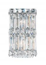  2235S - Quantum 2 Light 120V Wall Sconce in Polished Stainless Steel with Clear Crystals from Swarovski