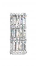  2236S - Quantum 3 Light 120V Wall Sconce in Polished Stainless Steel with Clear Crystals from Swarovski