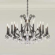  RN3892N-51H - Renaissance Nouveau 18 Light 120V Chandelier in Black with Heritage Handcut Crystal