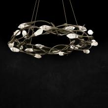  S2434-76OH - Secret Garden 35in LED 3500K 120V-277V Pendant in Heirloom Bronze with Optic Haze Quartz