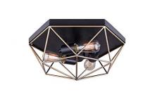 Canarm IFM676A15BKG - GREER, Gold + MBK Color, 3 LT Flush Mount