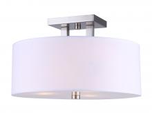 Canarm ISF578A03BN - River 3 Lt Semi-Flush mount with White Fabric Shade 