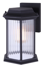  IOL348BK - KITLEY 1 Lt Outdoor Down Light, Clear Ribbed Glass, 100W 