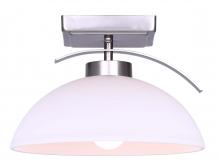 Canarm ISF1077A01BN - MACK, IFM1077A01BN, 1 Lt Semi-Flush, Flat Opal Glass, 60W Type A, 9.75inch W x 6.75inch H